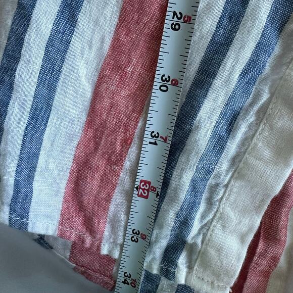 Artisan NY Large 100% Linen Button Tunic Striped Coastal Preppy Resort Wear - Picture 8 of 8